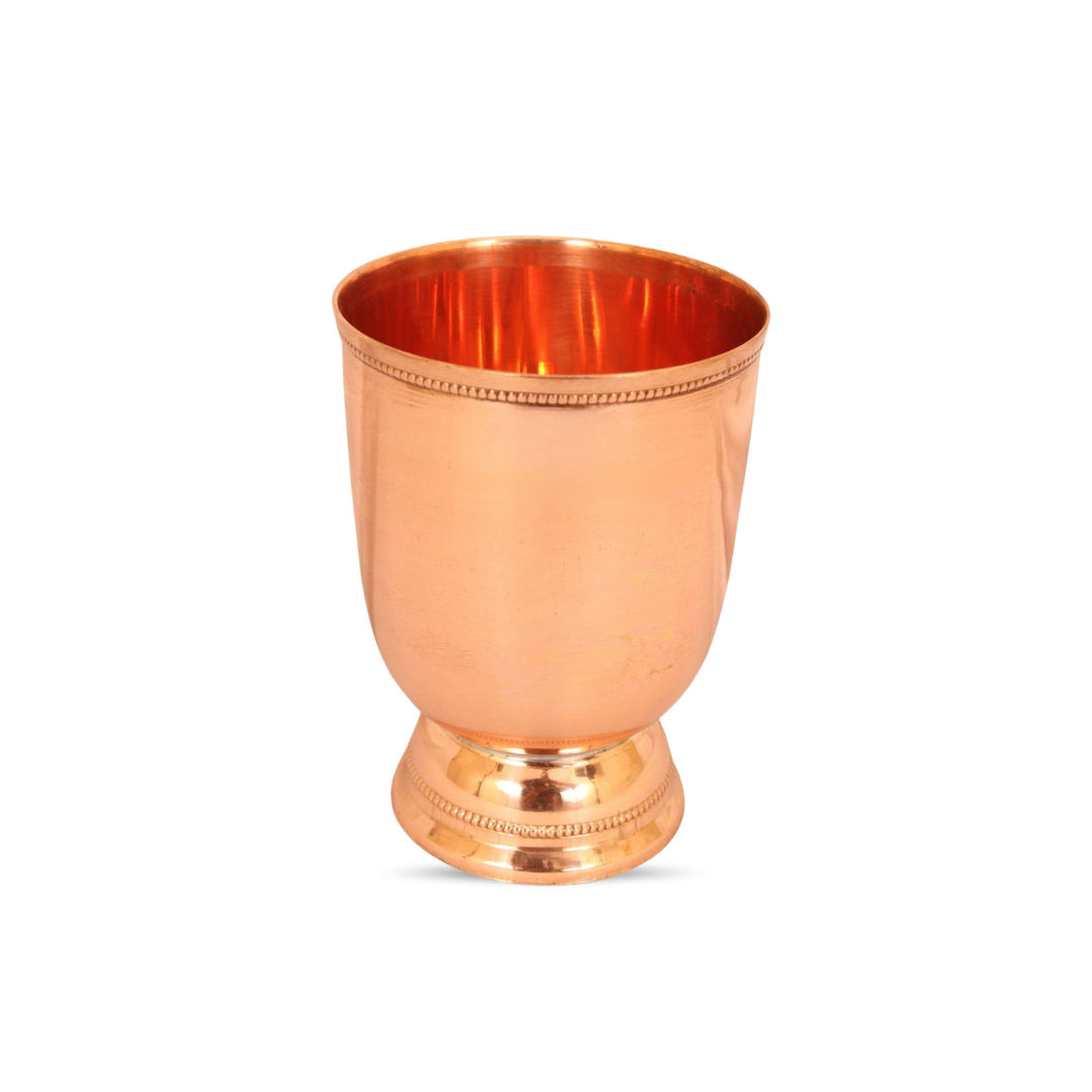 Pure Copper 2 Wine Glass Tumbler with 4 Shot Jiggers Glass, Barware Set, Best for Parties